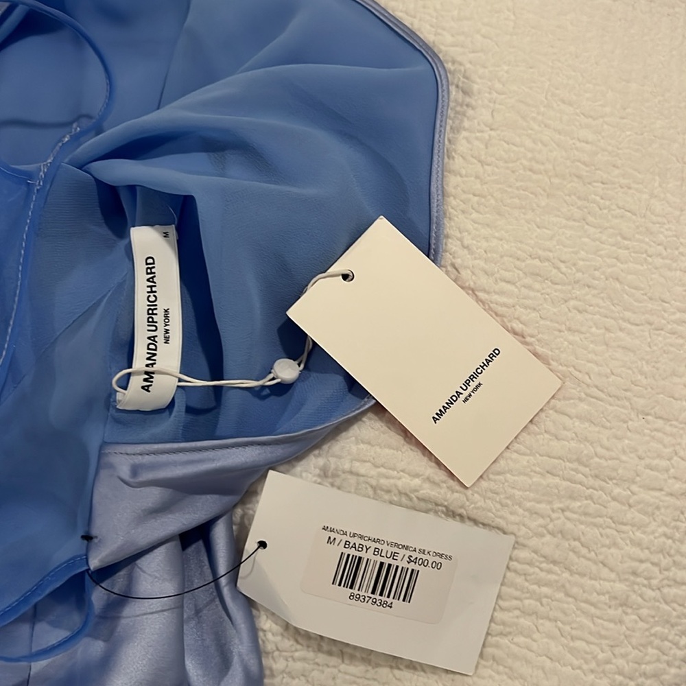 Amanda Uprichard Veronica Silk Dress blue brand new backless - Picture 3 of 7